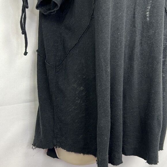 Free People Black short sleeve deep bee tunic top size small EUC - Picture 4 of 11